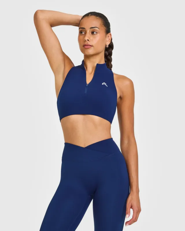 EasyLift™ Zip High Neck Sports Bra | Midnight made by Oner Active
