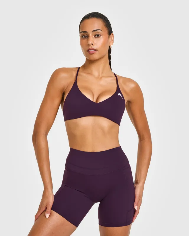 EasyLift™ Ultra Minimal Bralette with White Logo | Blackberry Purple sold by Oner Active