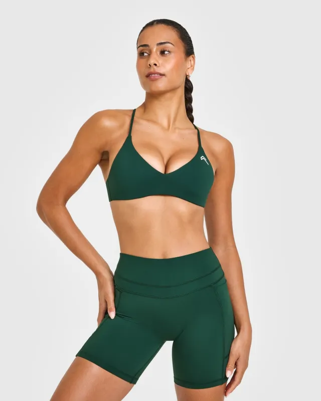 EasyLift™ Ultra Minimal Bralette with White Logo | Racing Green sold by Oner Active