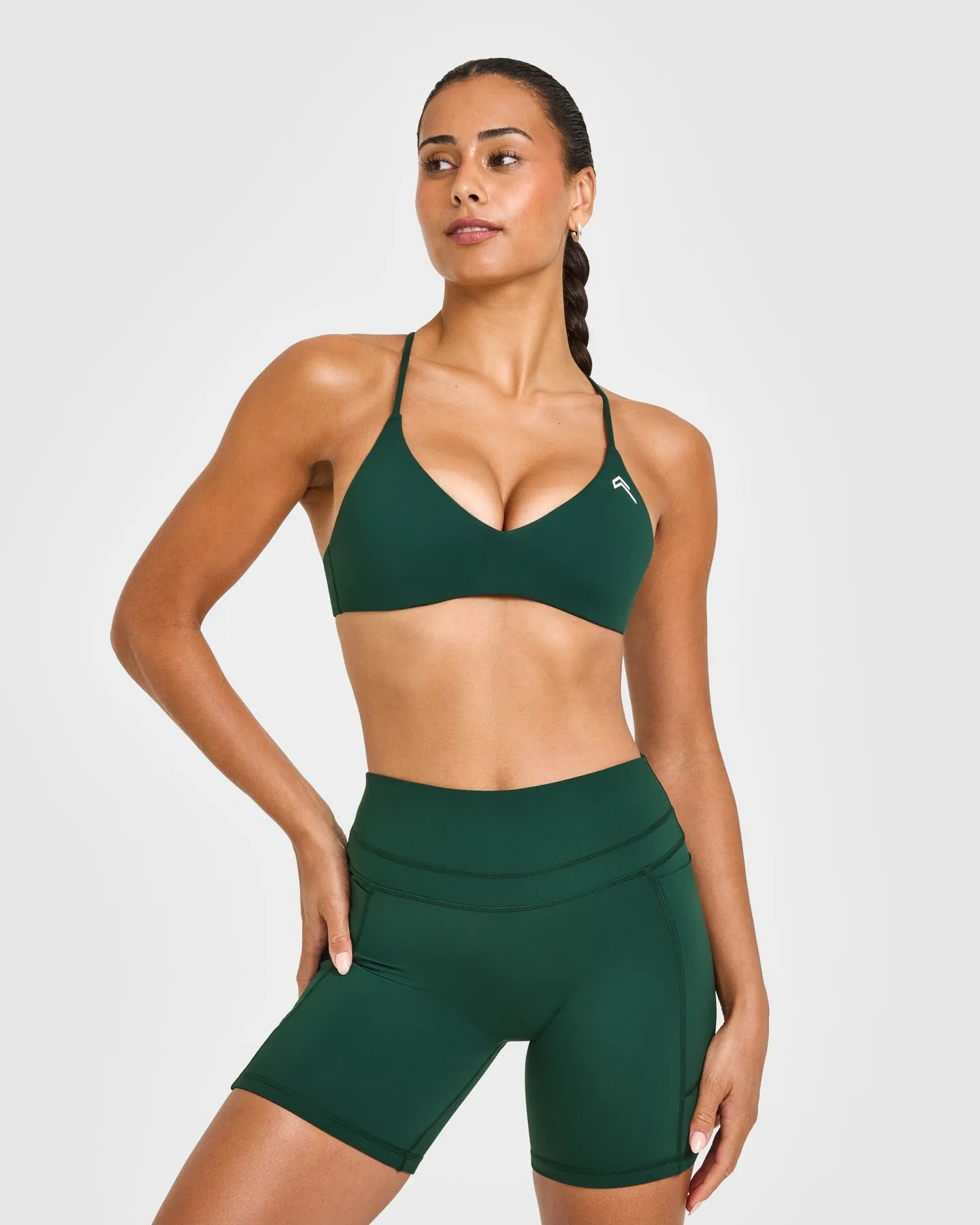 EasyLift™ Ultra Minimal Bralette with White Logo | Racing Green sold by Oner Active