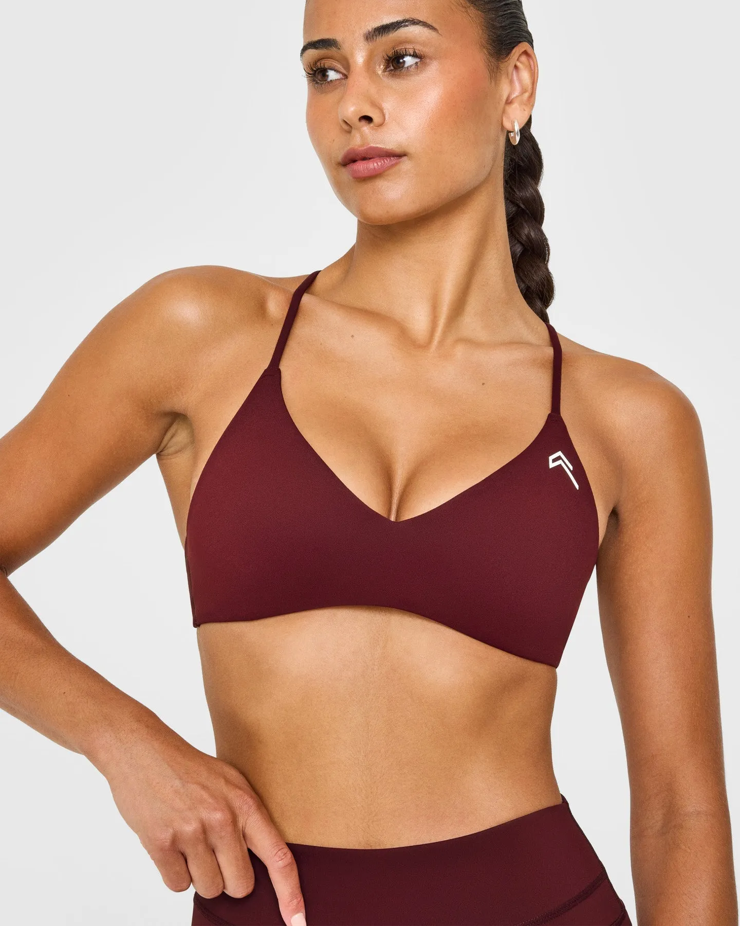 EasyLift™ Ultra Minimal Bralette with White Logo | Rosewood sold by Oner Active product image thumbnail 4