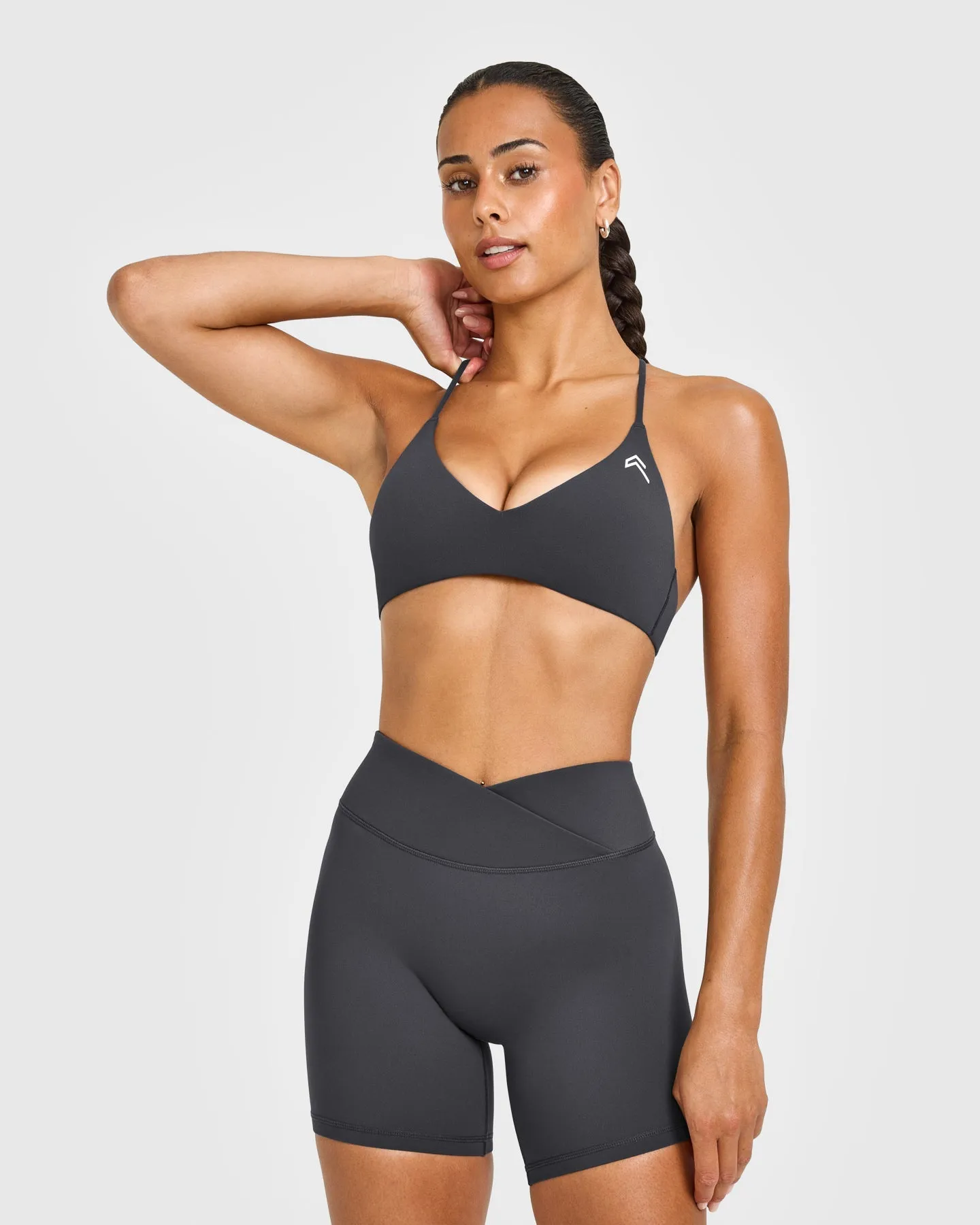 EasyLift™ Ultra Minimal Bralette with White Logo | Coal sold by Oner Active