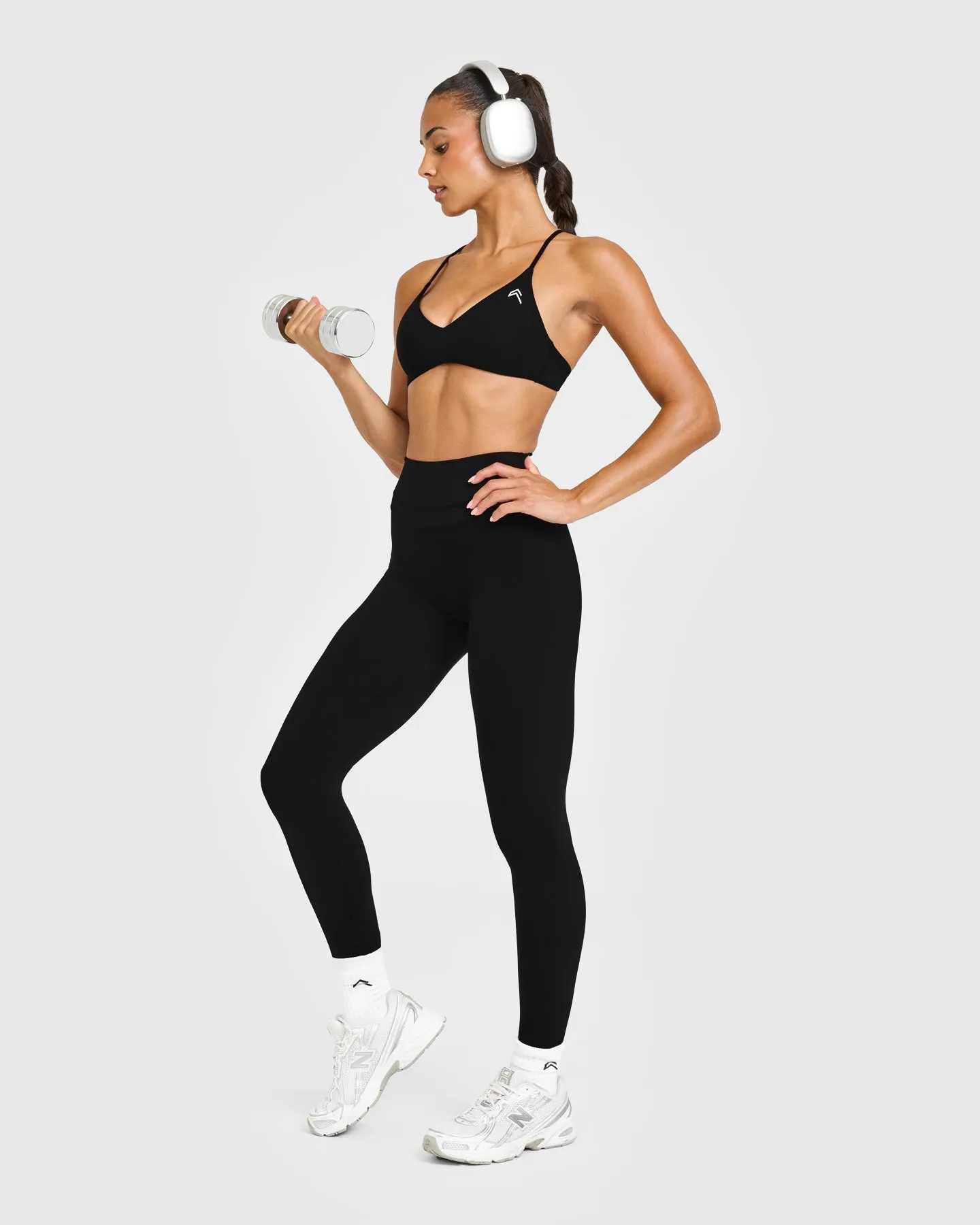 EasyLift™ Ultra Minimal Bralette with White Logo | Black sold by Oner Active product image thumbnail 3