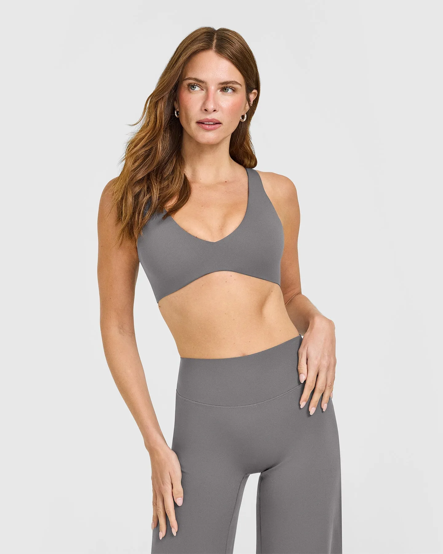 SoftMotion™ Scoop Back Bralette with White Logo | Ash Grey sold by Oner Active product image thumbnail 2