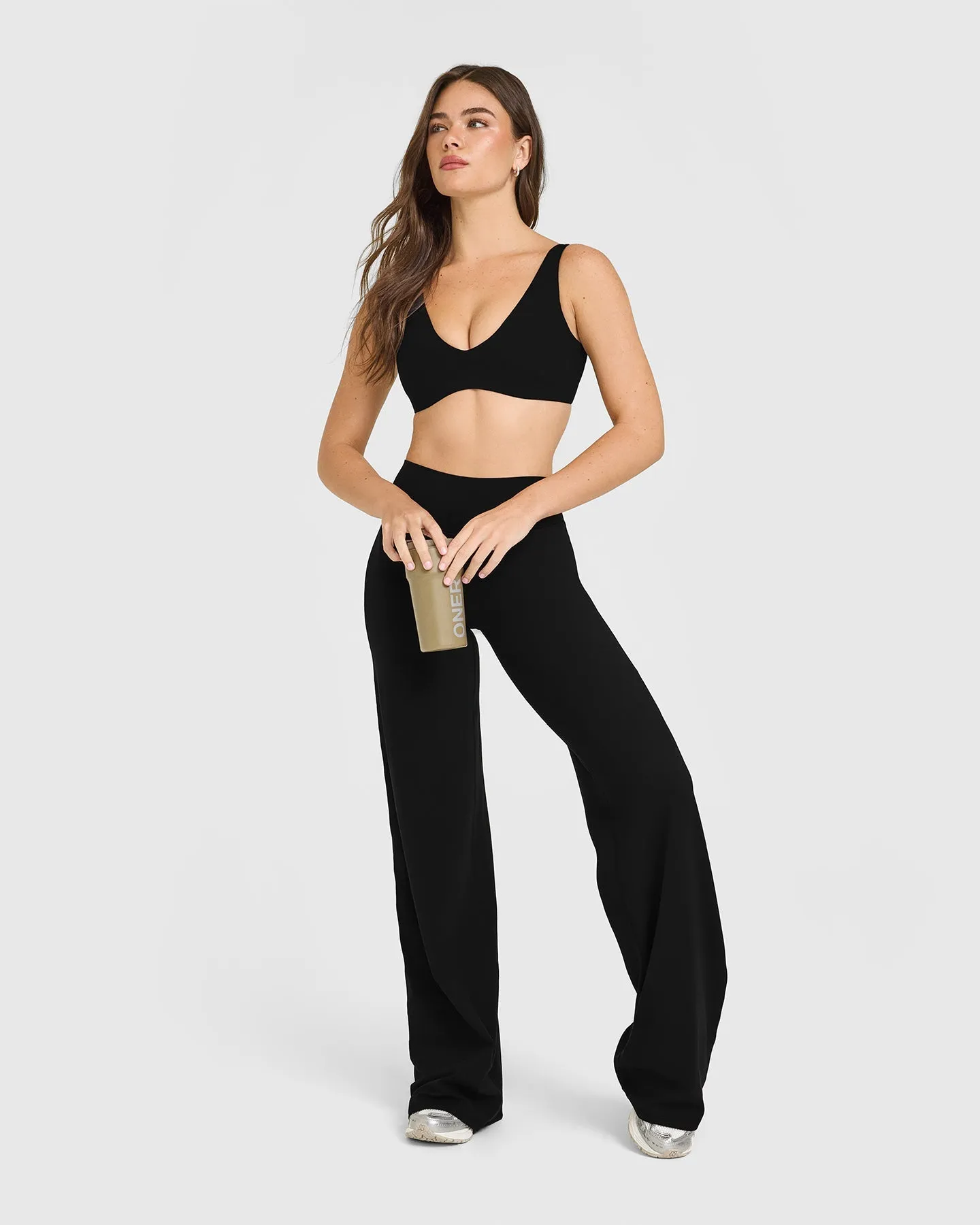 SoftMotion™ Scoop Back Bralette with White Logo | Black sold by Oner Active product image thumbnail 3