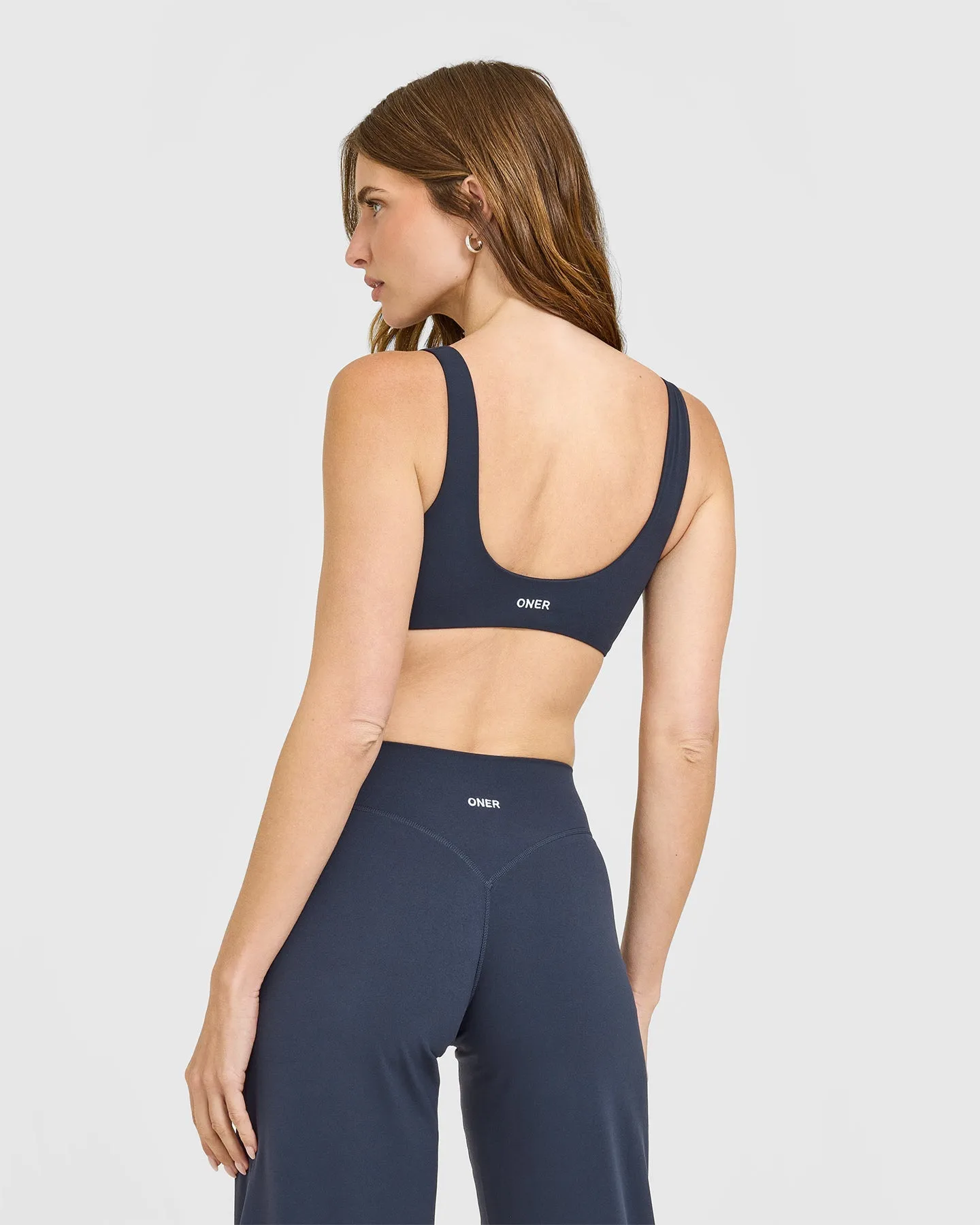 SoftMotion™ Scoop Back Bralette with White Logo | True Blue sold by Oner Active product image thumbnail 5