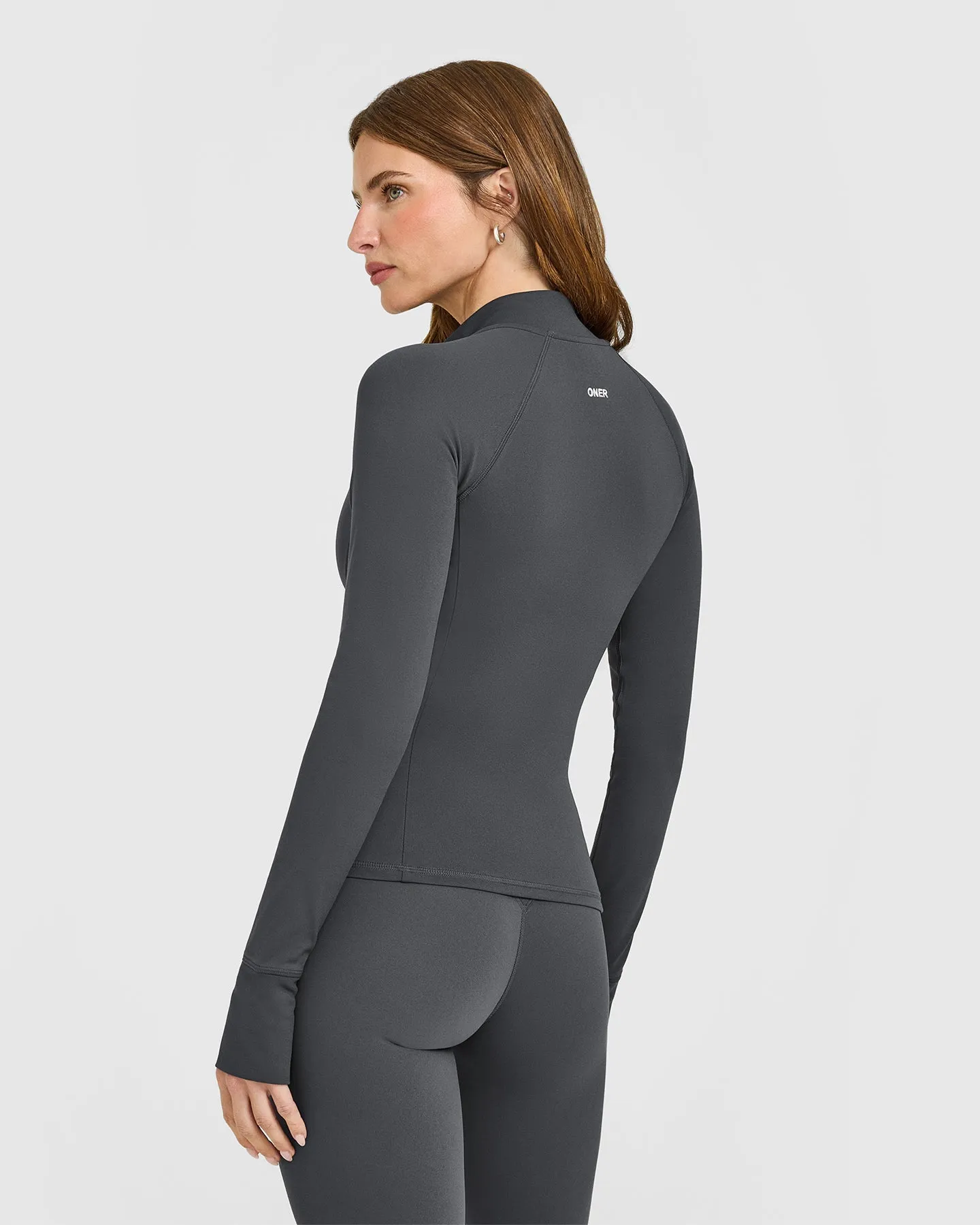 SoftMotion™ Jacket with White Logo | Coal sold by Oner Active product image thumbnail 2