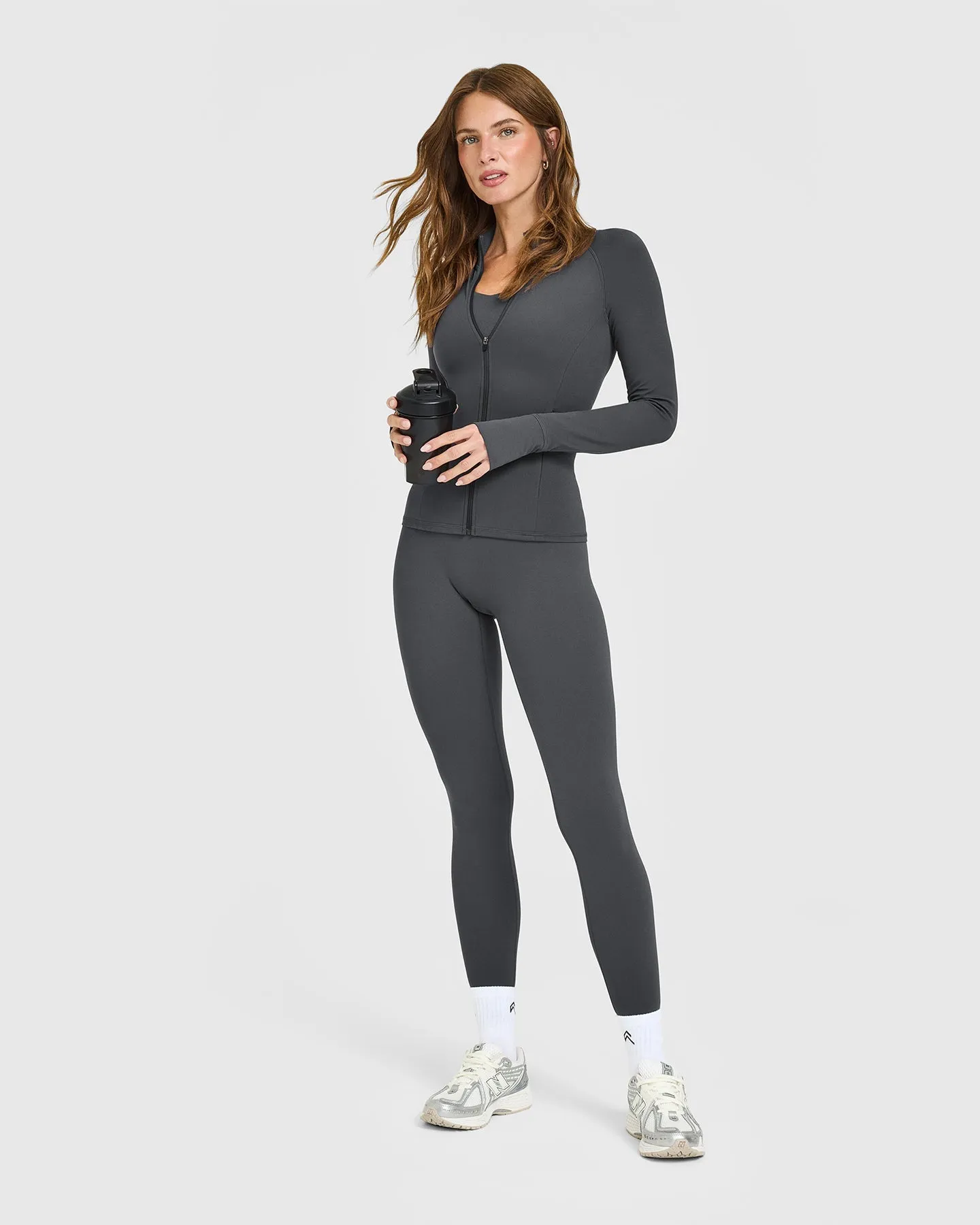 SoftMotion™ Jacket with White Logo | Coal sold by Oner Active product image thumbnail 3