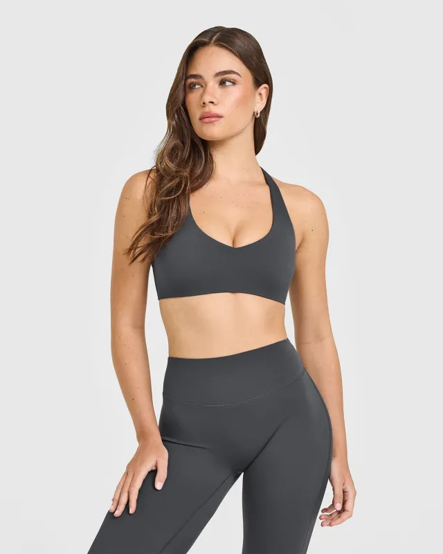 SoftMotion™ Bralette with White Logo | Coal sold by Oner Active