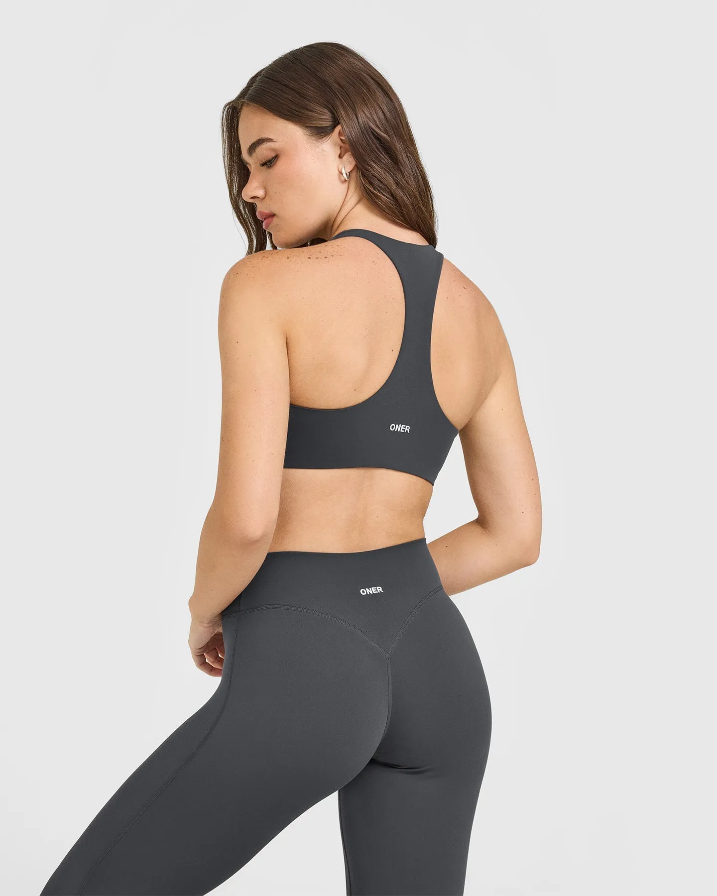 SoftMotion™ Bralette with White Logo | Coal sold by Oner Active product image thumbnail 2