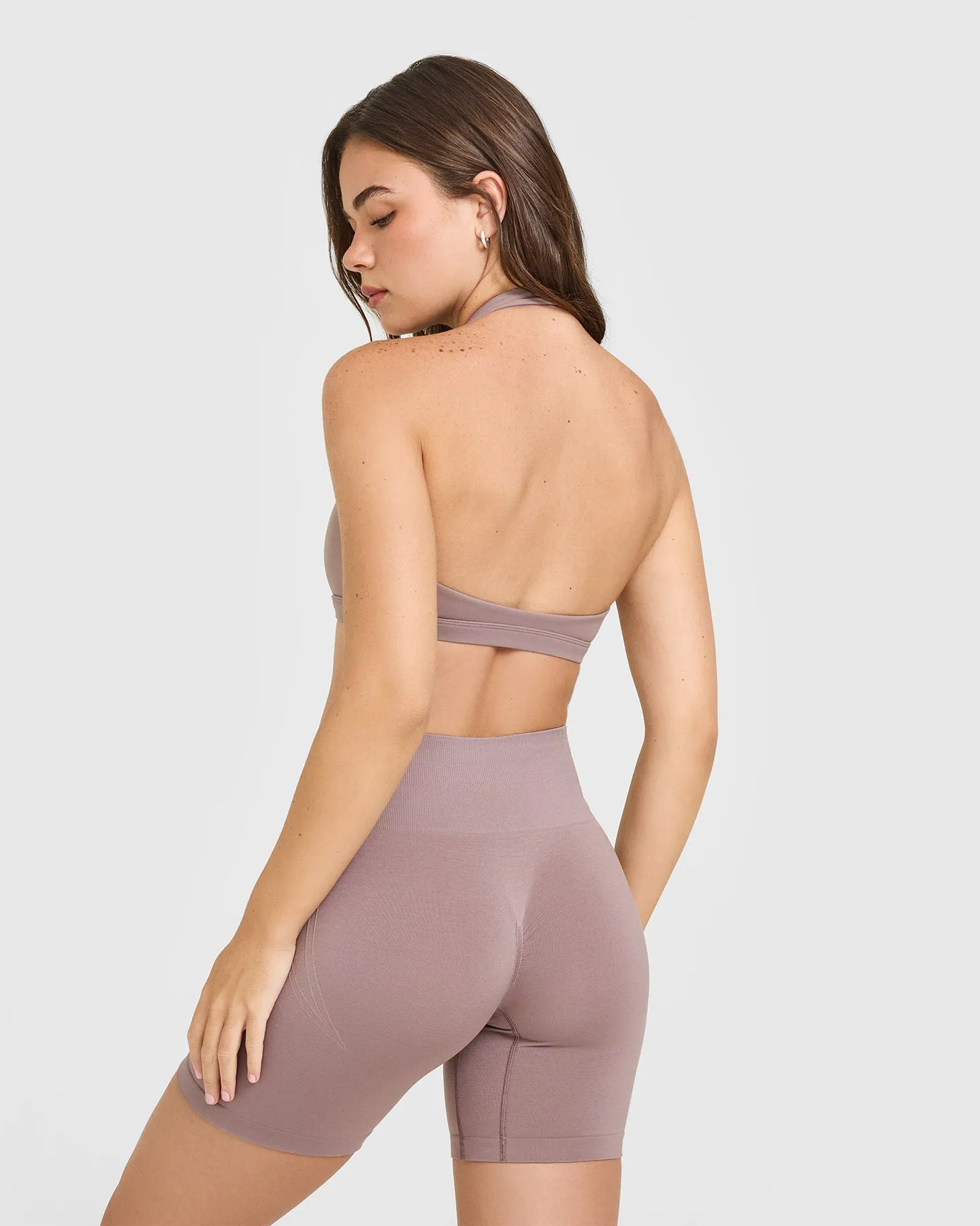 EasyLift™ Halter Bralette with White Logo | Dusty Purple sold by Oner Active product image thumbnail 2