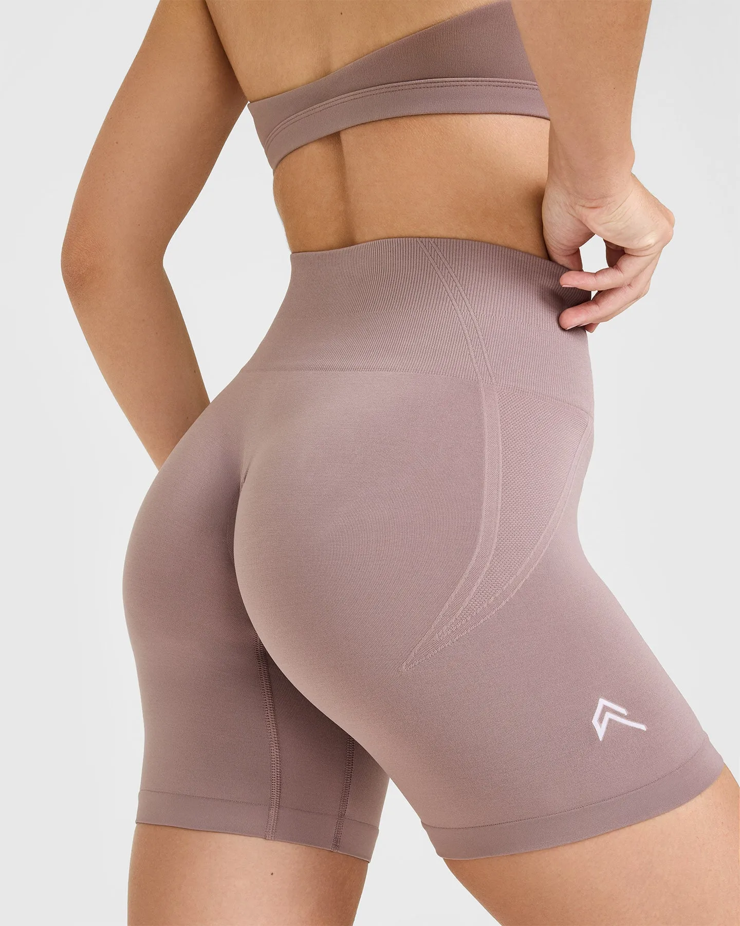 Effortless Seamless Shorts with White Logo | Dusty Purple sold by Oner Active product image thumbnail 4