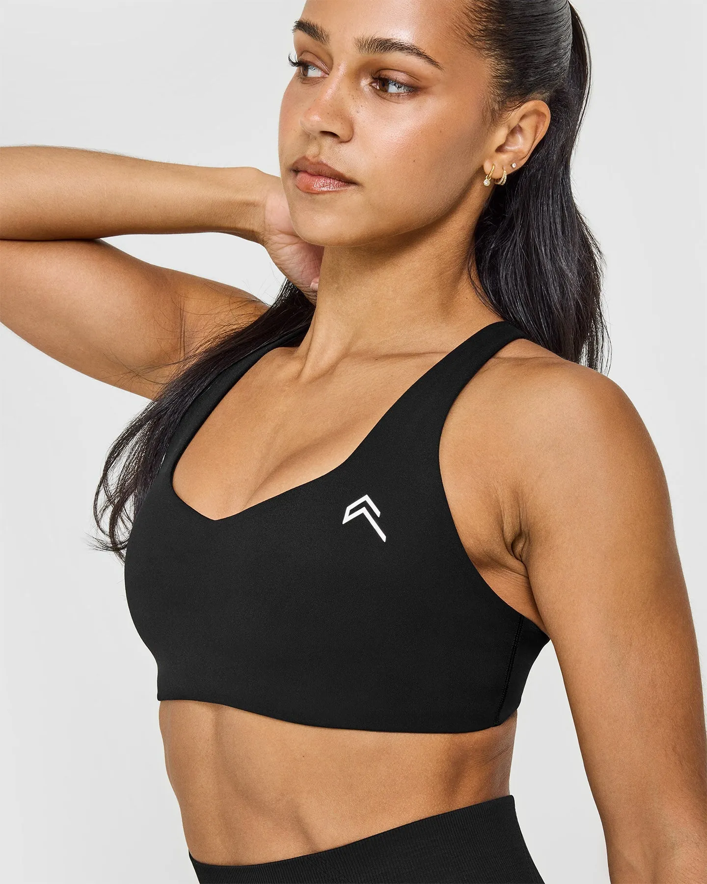 EasyLift™ Cross Back Sports Bra with White Logo | Black sold by Oner Active product image thumbnail 5