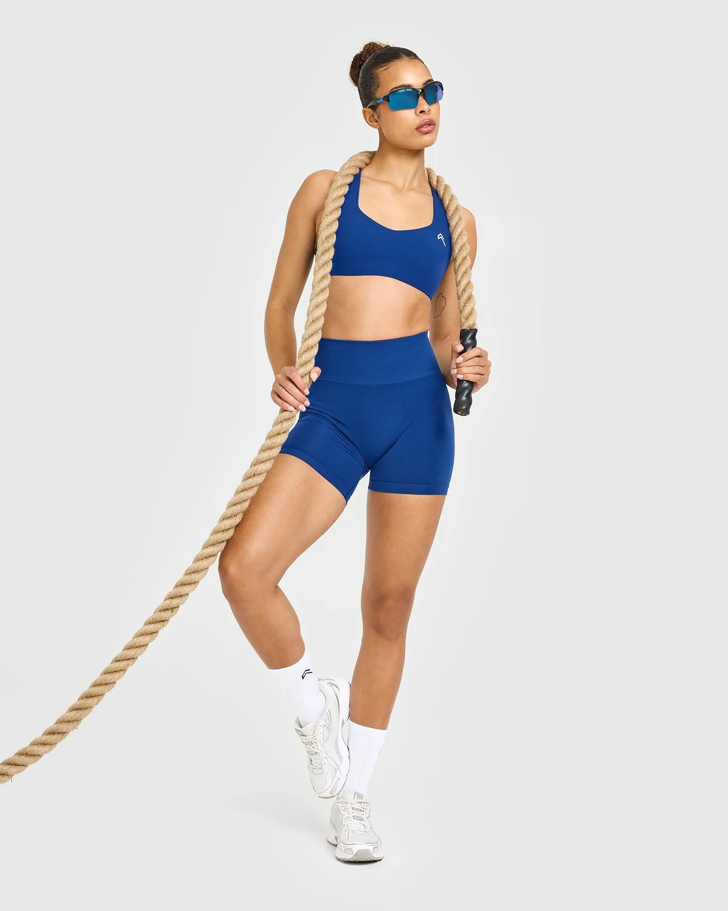 EasyLift™ Cross Back Sports Bra with White Logo | Vintage Navy sold by Oner Active product image thumbnail 3
