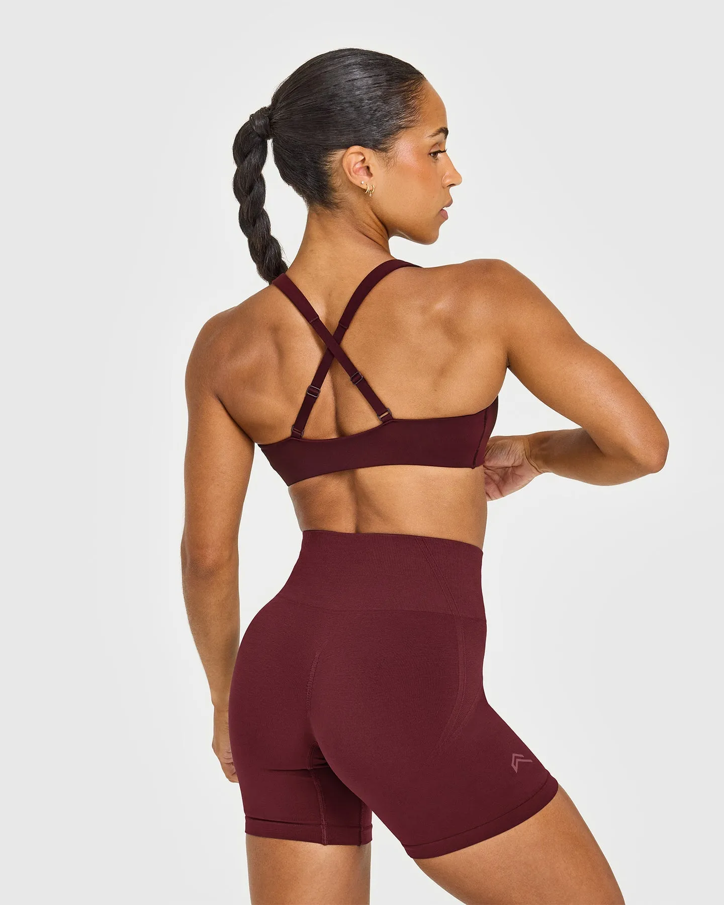EasyLift™ Cross Back Sports Bra with White Logo | Rosewood sold by Oner Active product image thumbnail 5