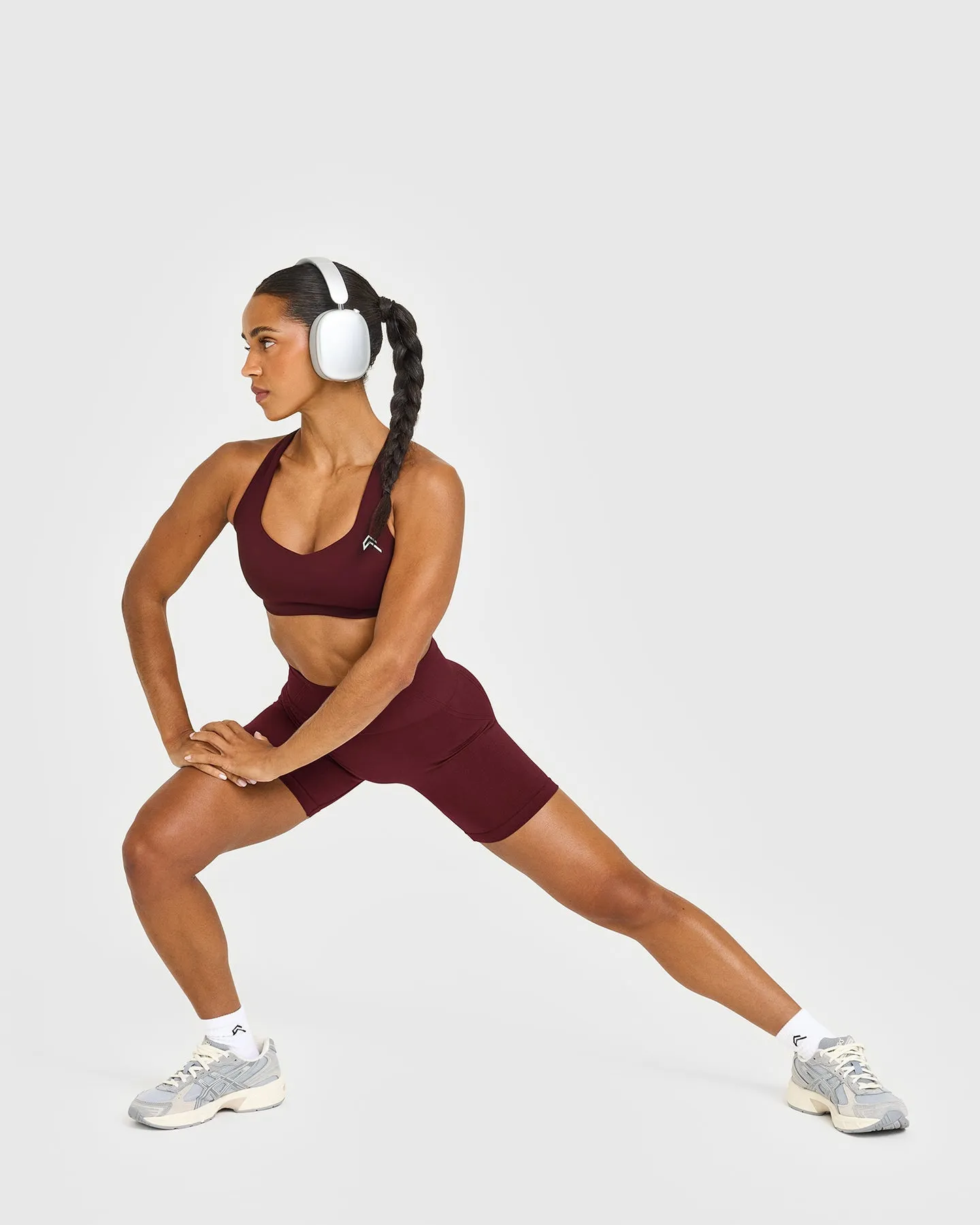 EasyLift™ Cross Back Sports Bra with White Logo | Rosewood sold by Oner Active product image thumbnail 4