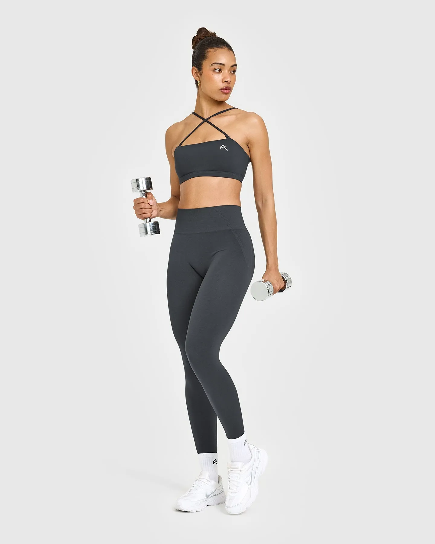 EasyLift™ Multi Way Bandeau Bralette with White Logo | Coal sold by Oner Active product image thumbnail 3