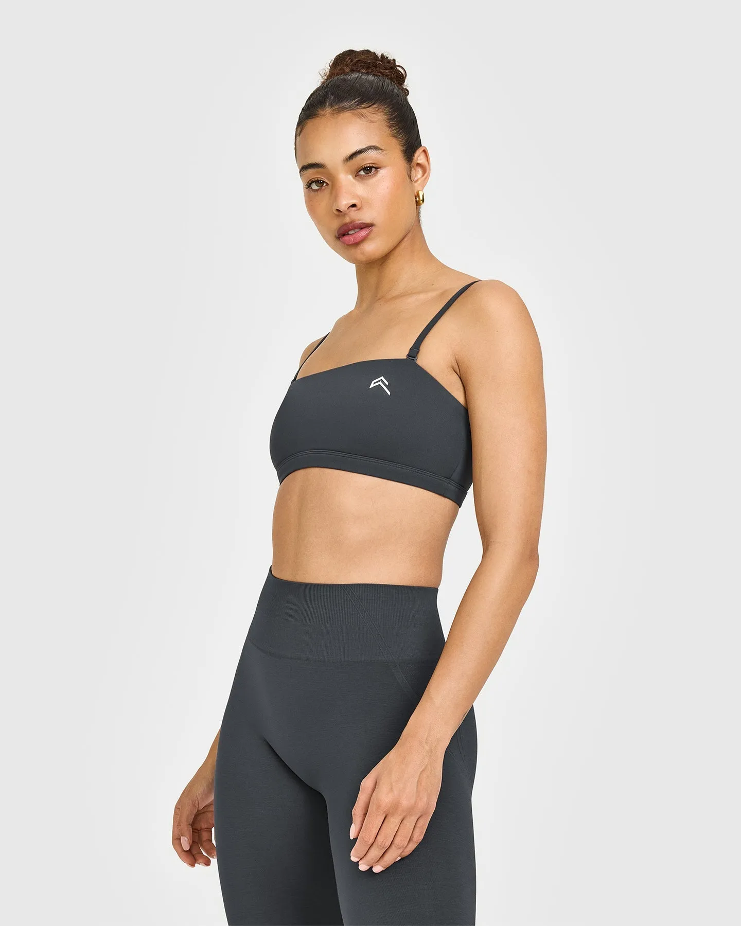 EasyLift™ Multi Way Bandeau Bralette with White Logo | Coal sold by Oner Active