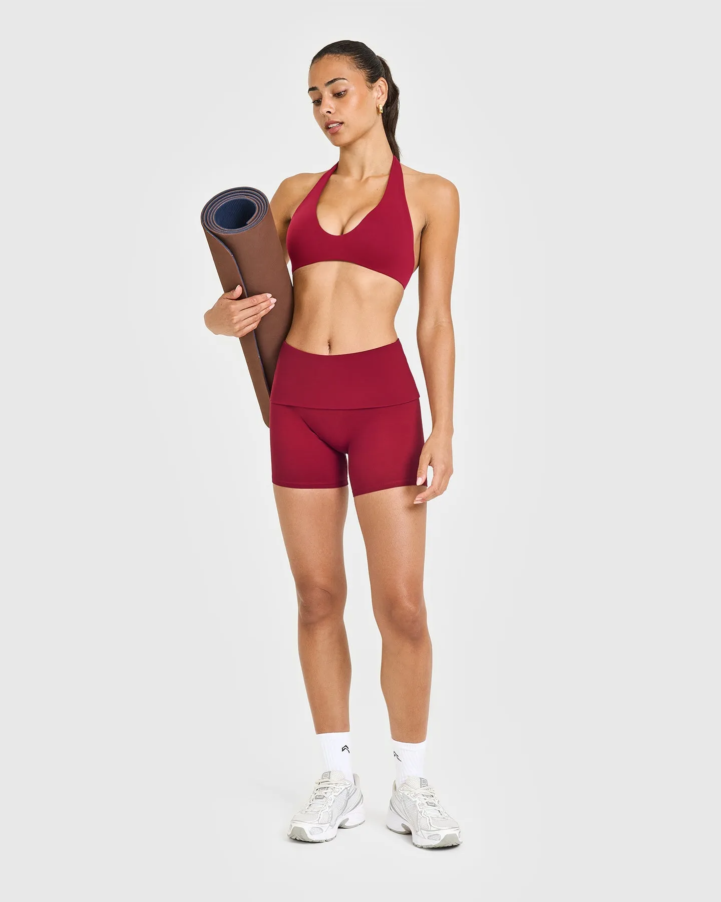 SoftMotion™ Fold Over Shorts 6" with White Logo | Ruby Red sold by Oner Active product image thumbnail 3