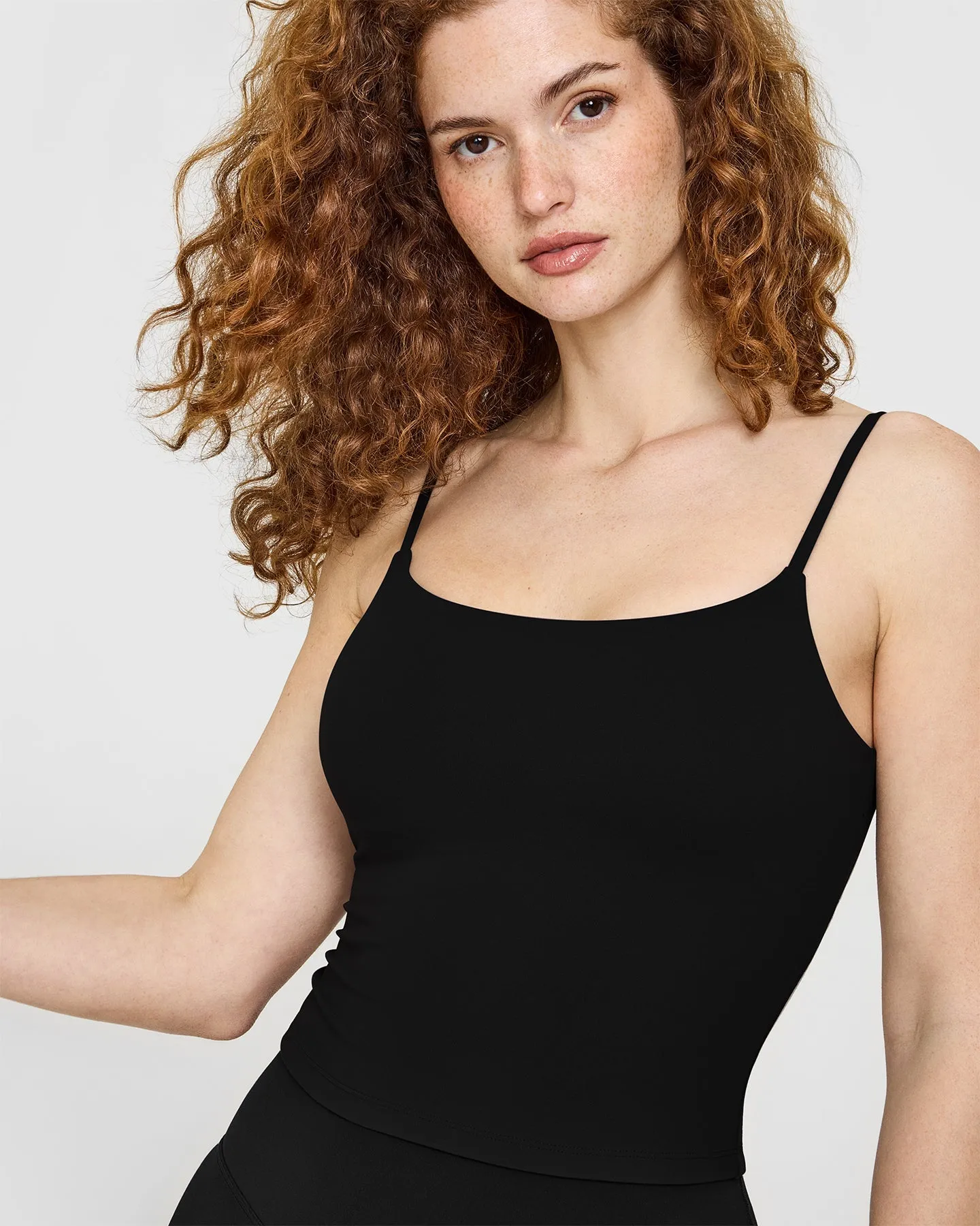 SoftMotion™ Strappy Mid Vest with Built in Bra Shelf with White Logo | Black sold by Oner Active product image thumbnail 5