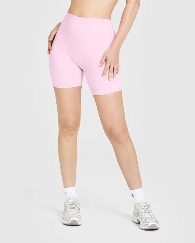 SoftMotion™ Shorts 6" with White Logo | Chalk Pink sold by Oner Active