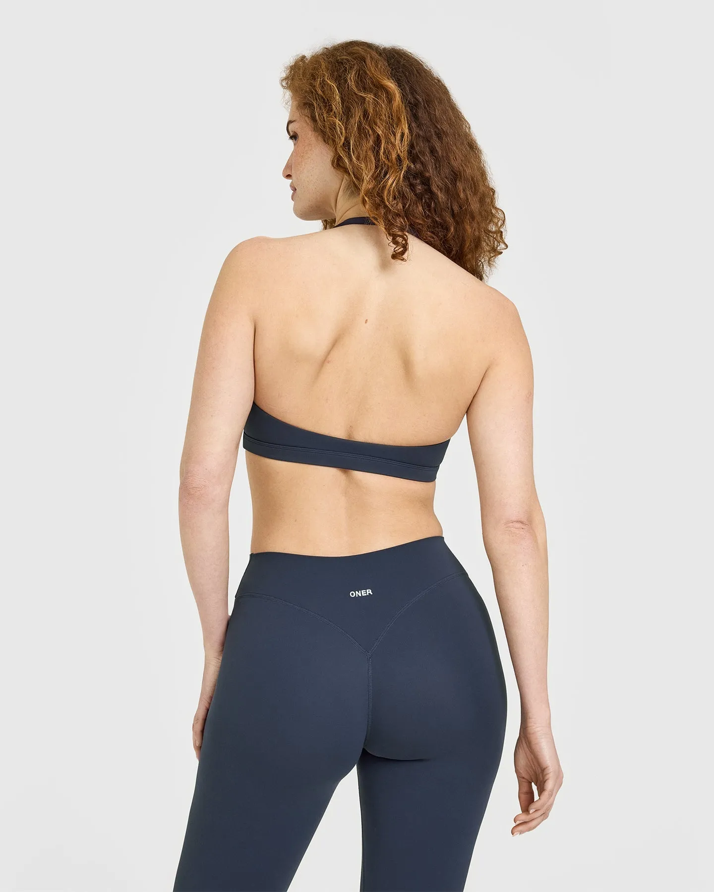EasyLift™ Halter Bralette with White Logo | True Blue sold by Oner Active product image thumbnail 4
