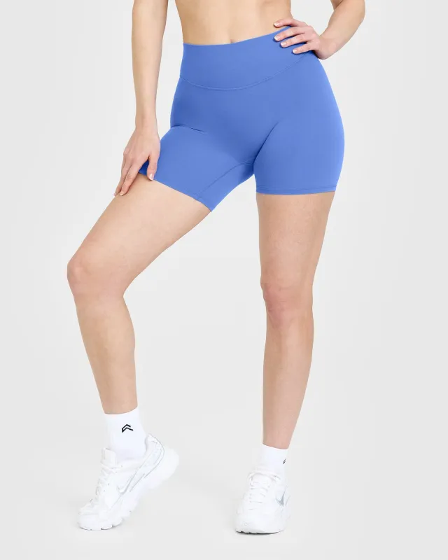 SoftMotion™ Shorts 6" with White Logo | Glaucous Blue sold by Oner Active