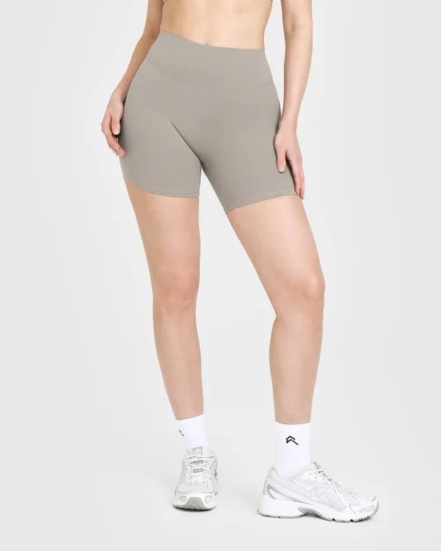 SoftMotion™ Shorts 6" with White Logo | Warm Sand sold by Oner Active