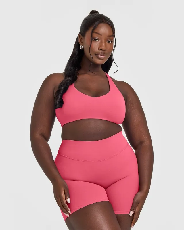 SoftMotion™ Bralette with White Logo | Dark Velvet Pink sold by Oner Active