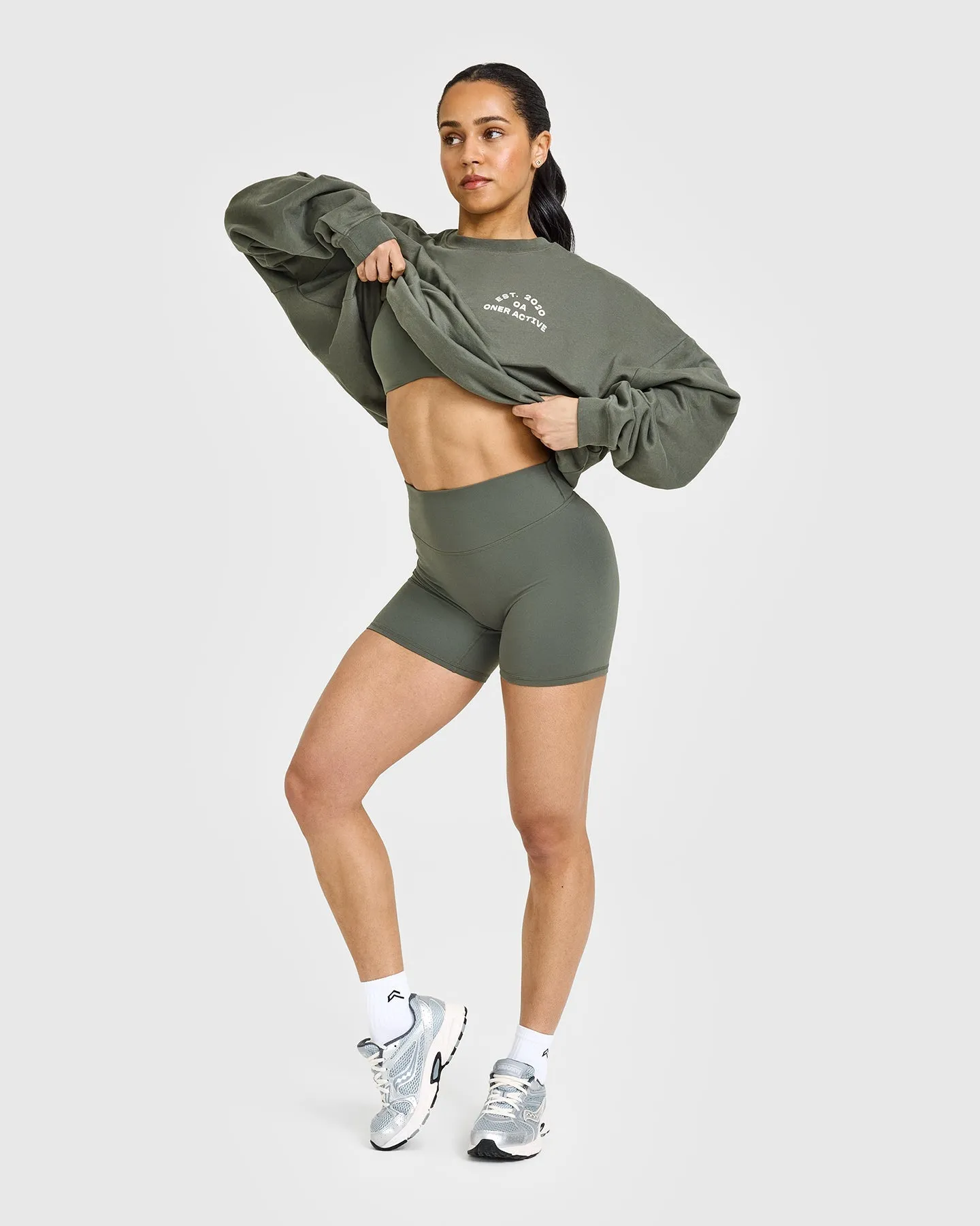 SoftMotion™ Shorts 6" with White Logo | Dark Khaki sold by Oner Active product image thumbnail 3