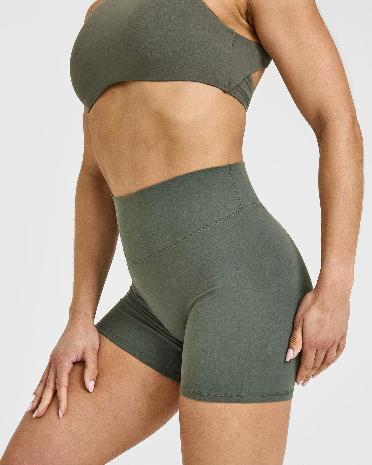 SoftMotion™ Shorts 6" with White Logo | Dark Khaki sold by Oner Active product image thumbnail 4