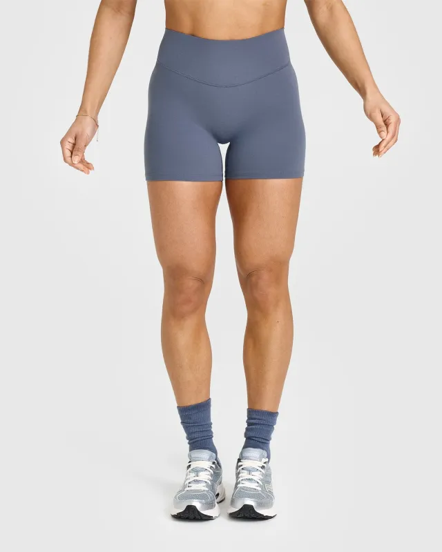 SoftMotion™ Shorts 6" with White Logo | Granite Blue sold by Oner Active