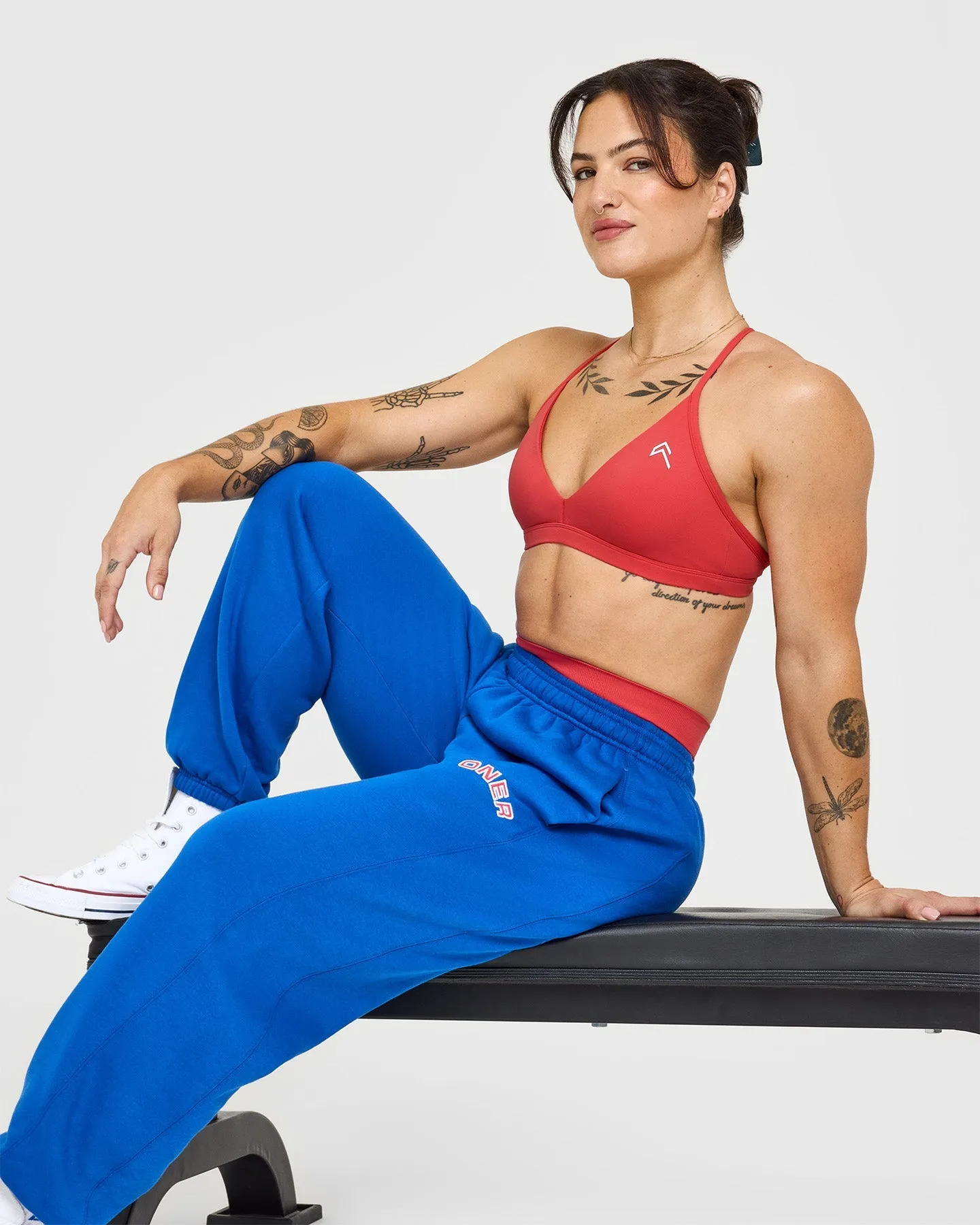 EasyLift™ Ultra Minimal V Neck Bralette with White Logo | Washed Sweet Red sold by Oner Active product image thumbnail 2