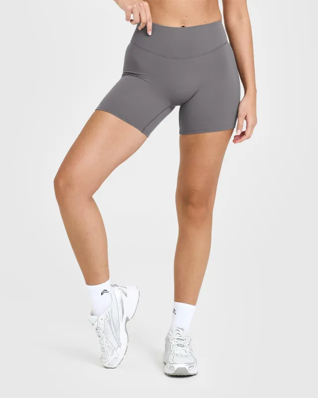 SoftMotion™ Shorts 6" with White Logo | Ash Grey sold by Oner Active