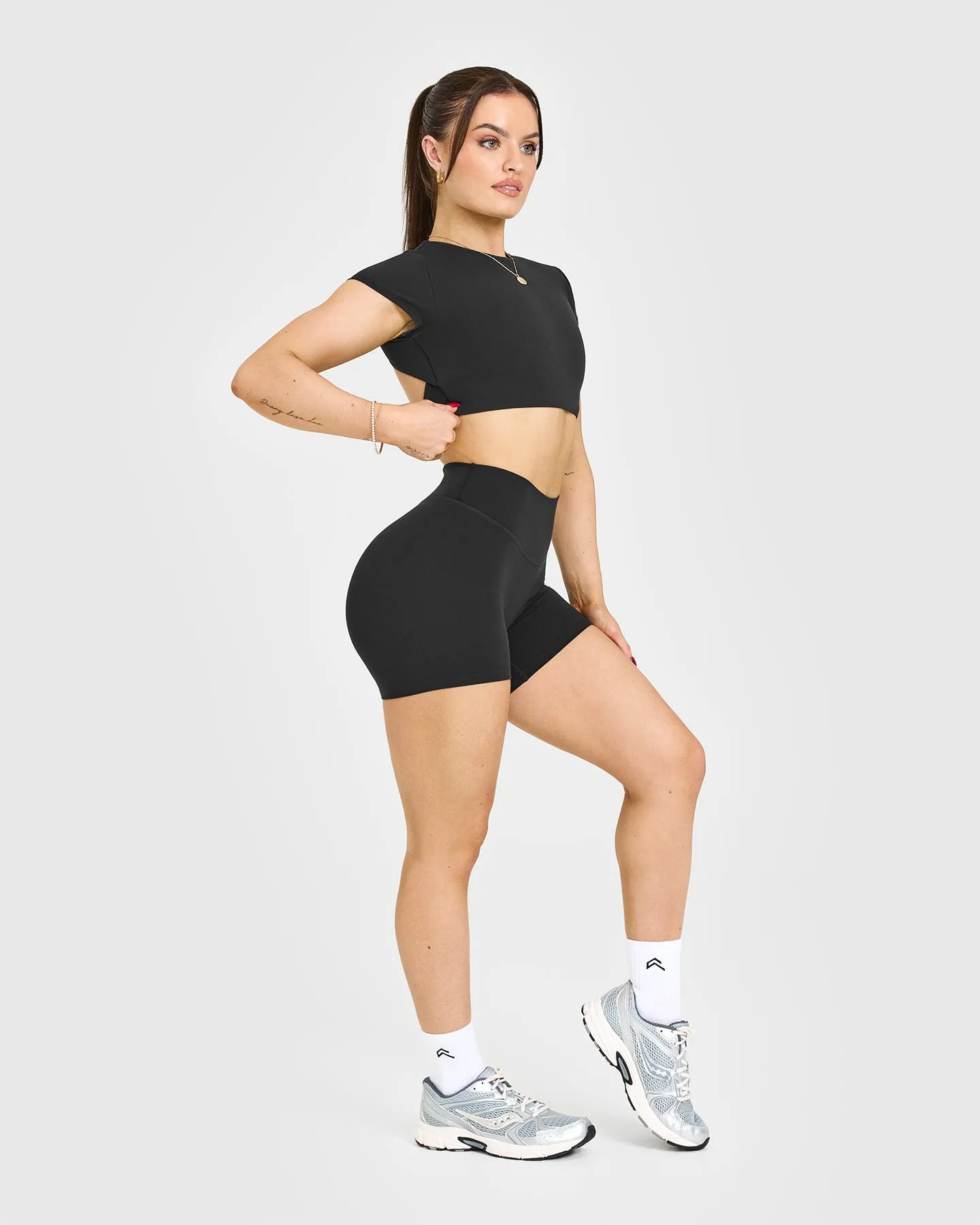 SoftMotion™ Shorts 6" with White Logo | Soft Black sold by Oner Active product image thumbnail 3