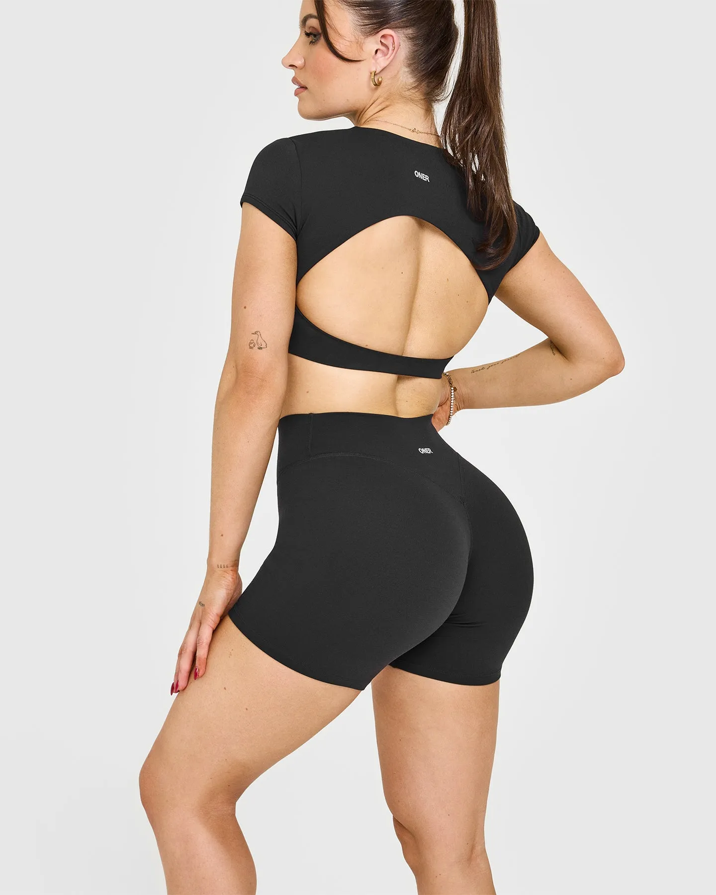 SoftMotion™ Shorts 6" with White Logo | Soft Black sold by Oner Active product image thumbnail 5