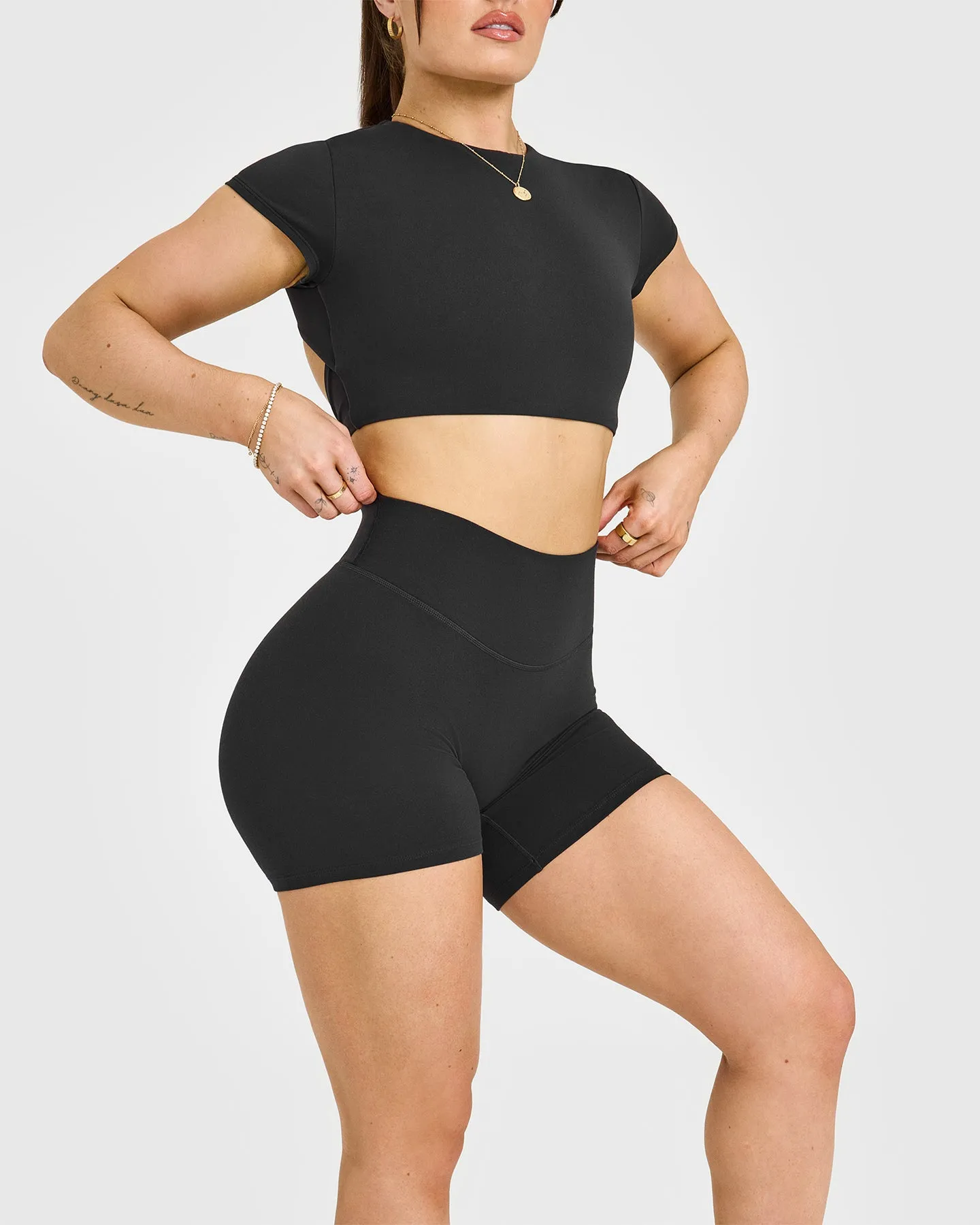 SoftMotion™ Shorts 6" with White Logo | Soft Black sold by Oner Active product image thumbnail 4