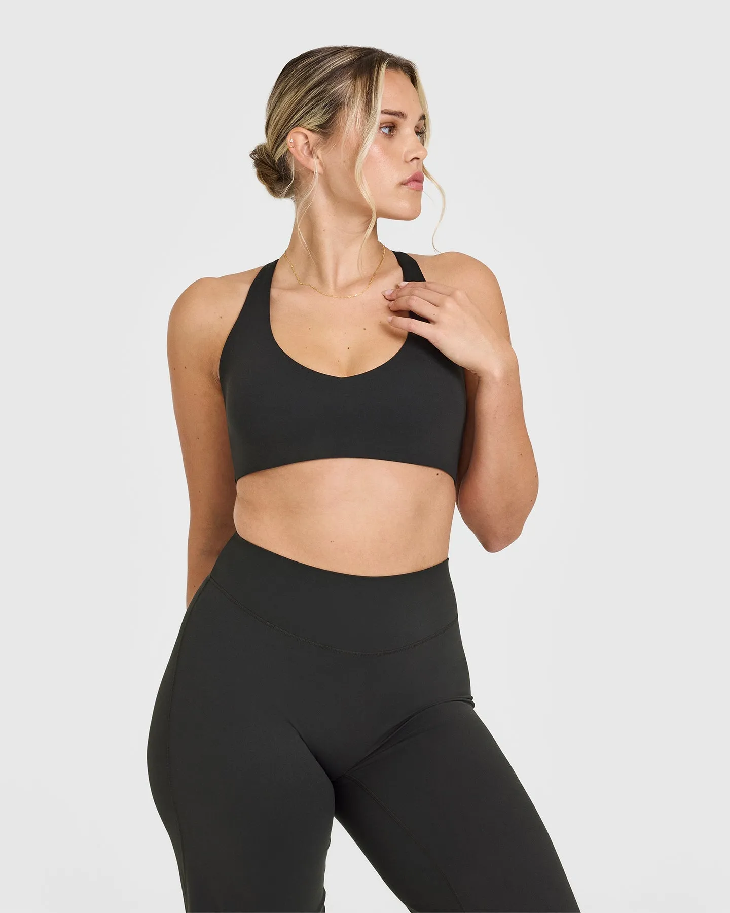 SoftMotion™ Bralette with White Logo | Soft Black sold by Oner Active