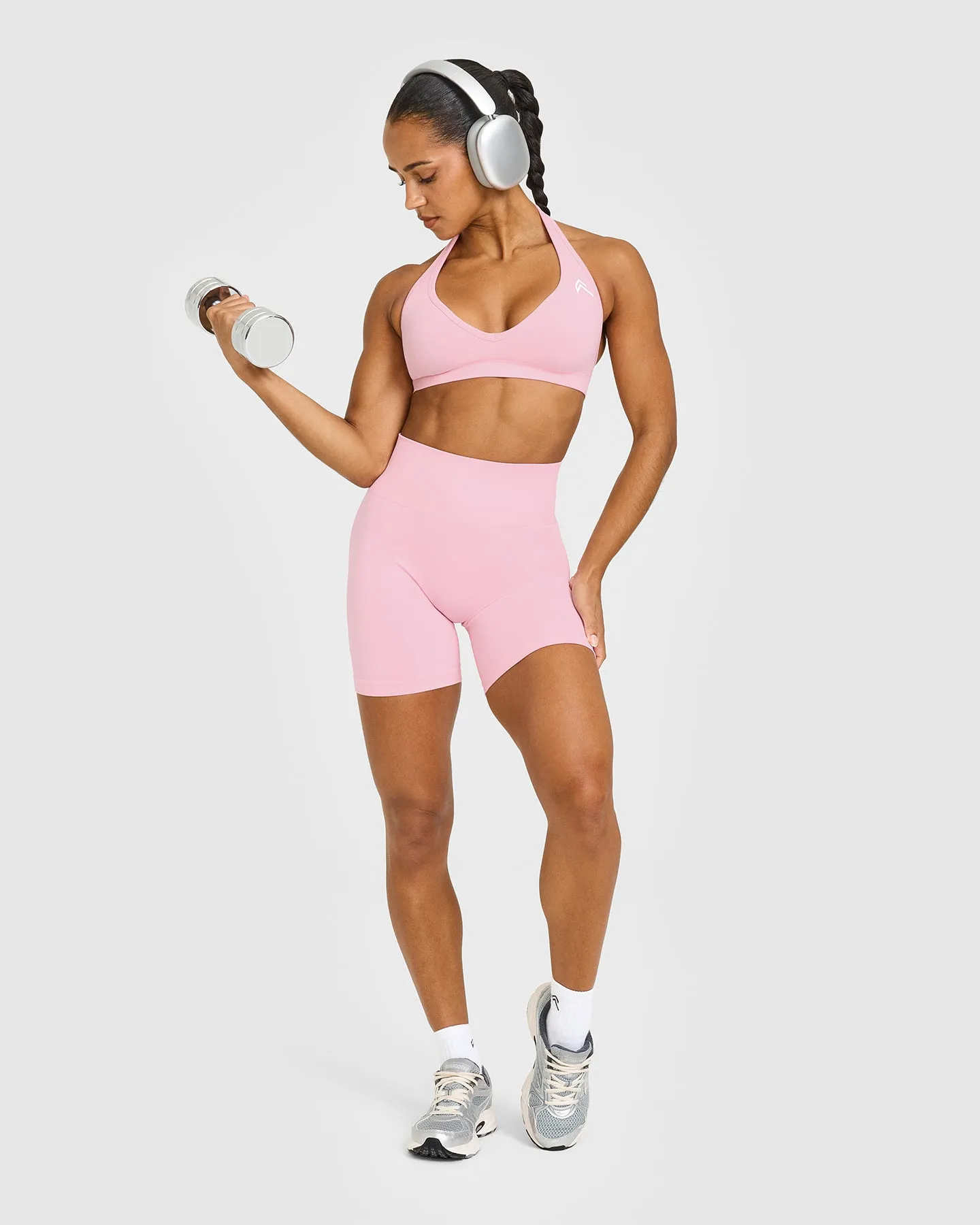 Effortless Seamless Shorts with White Logo | Petal Pink sold by Oner Active product image thumbnail 3