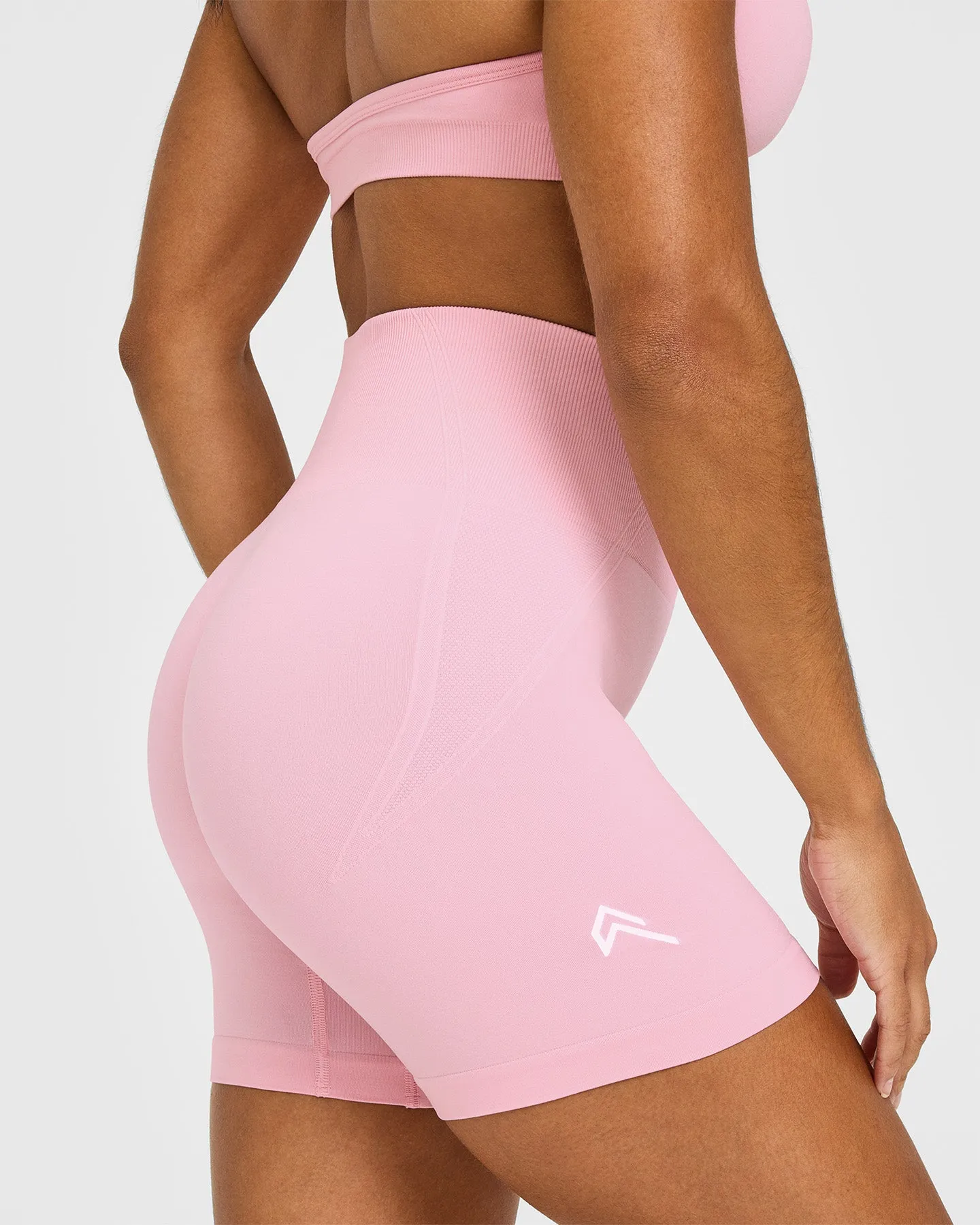 Effortless Seamless Shorts with White Logo | Petal Pink sold by Oner Active product image thumbnail 4