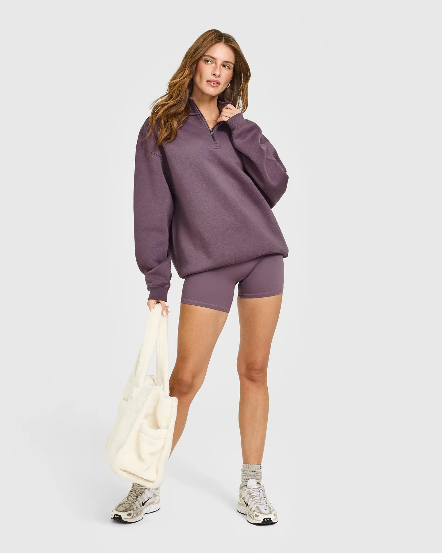 Foundations Oversized 1/4 Zip Sweatshirt | Vintage Purple sold by Oner Active product image thumbnail 3