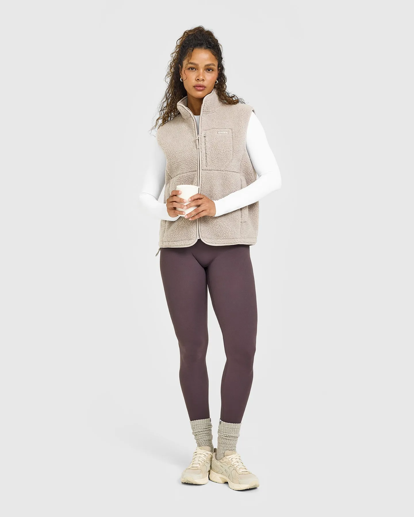 Fleece Gilet with Chest Pocket | Warm Sand sold by Oner Active product image thumbnail 3