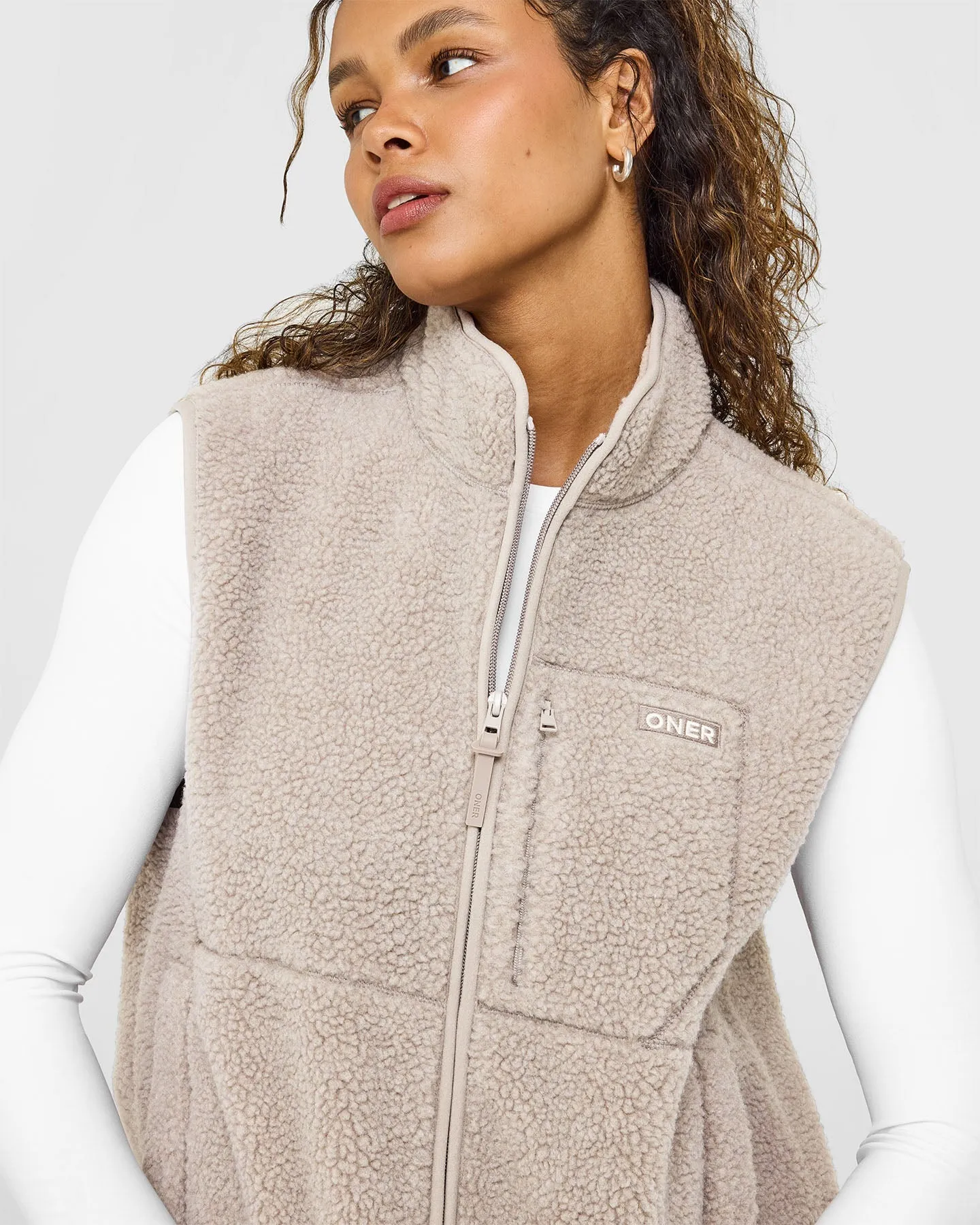 Fleece Gilet with Chest Pocket | Warm Sand sold by Oner Active product image thumbnail 5