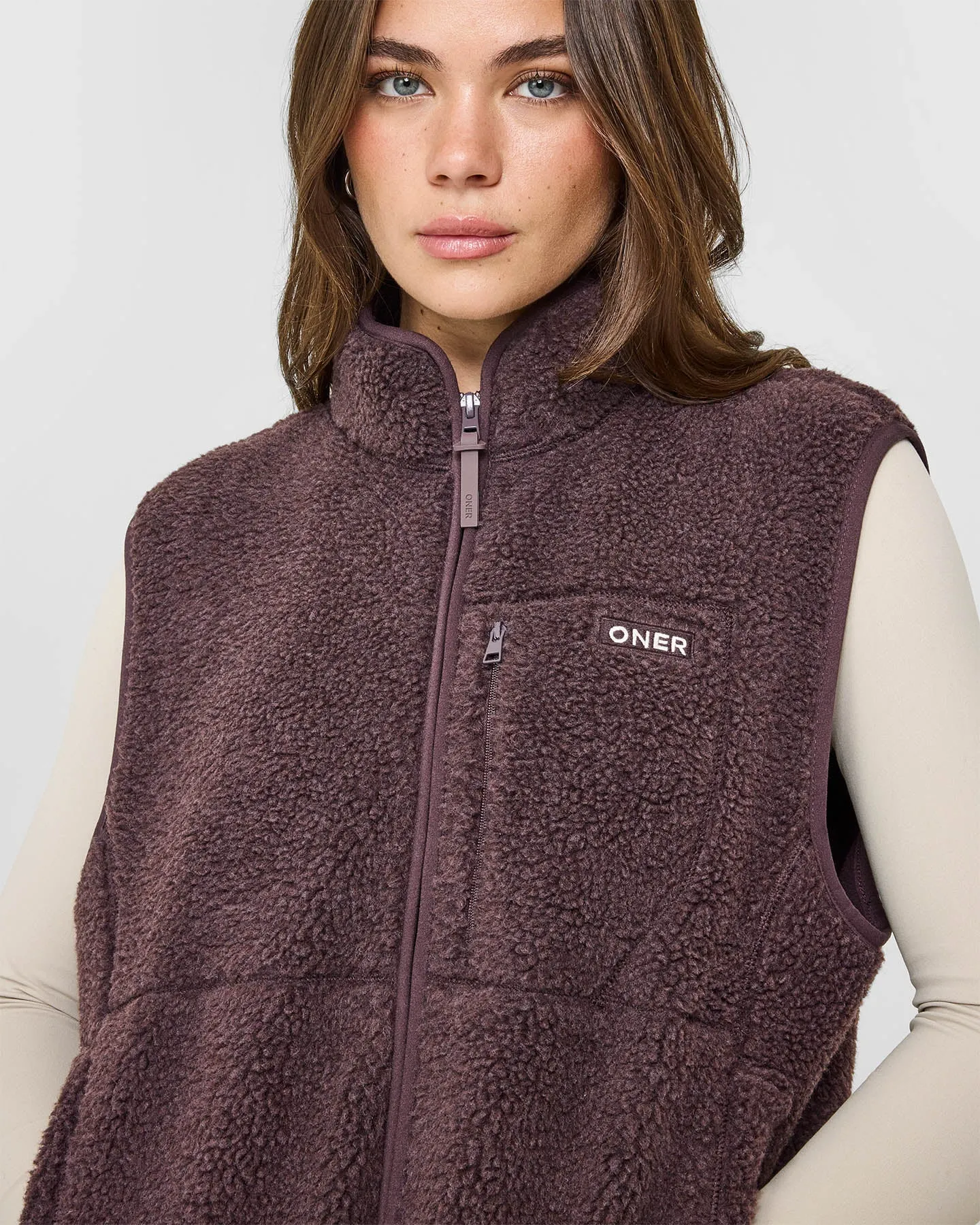 Fleece Gilet with Chest Pocket | Umber Brown sold by Oner Active product image thumbnail 5