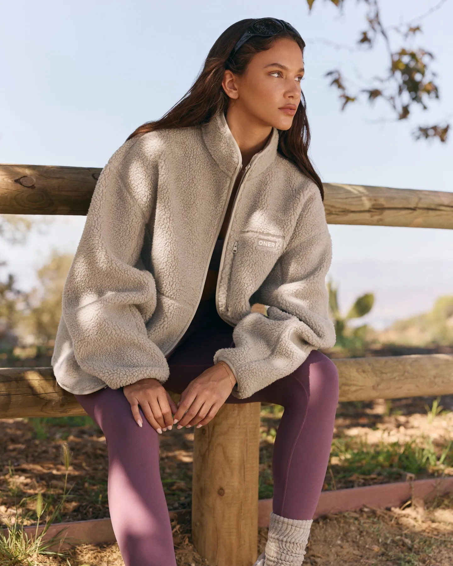 Fleece Jacket with Chest Pocket | Warm Sand sold by Oner Active