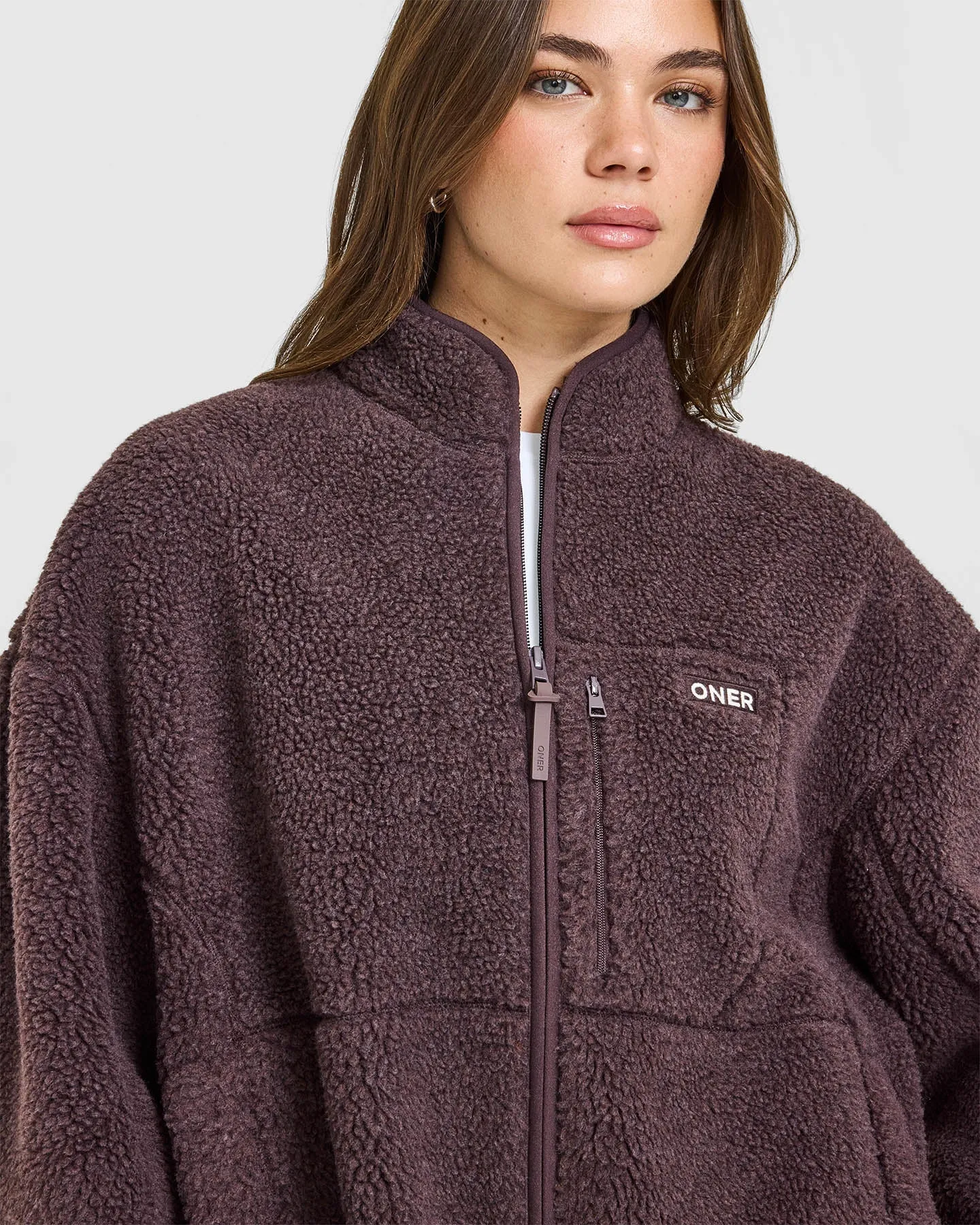 Fleece Jacket with Chest Pocket | Umber Brown sold by Oner Active product image thumbnail 5