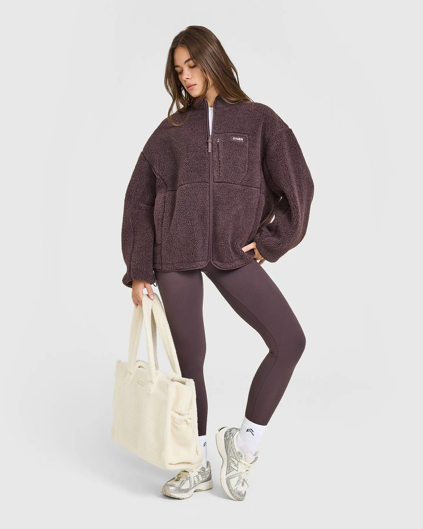 Fleece Jacket with Chest Pocket | Umber Brown sold by Oner Active product image thumbnail 3