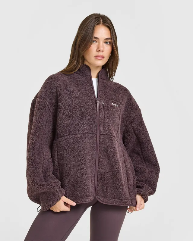 Fleece Jacket with Chest Pocket | Umber Brown sold by Oner Active