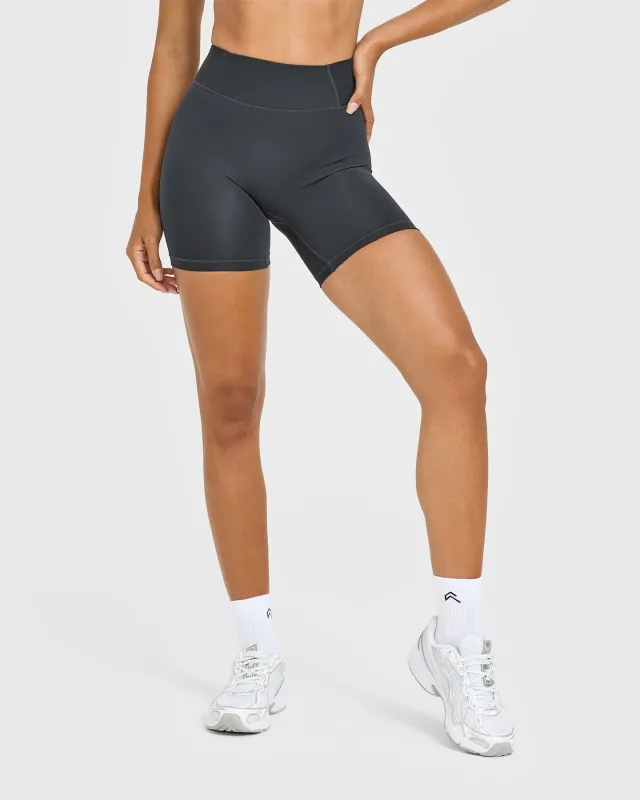 Timeless High Waisted Shorts with White Logo | Coal sold by Oner Active