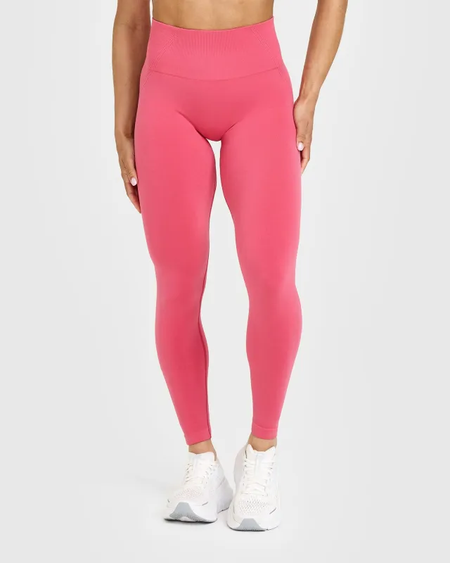 Effortless Seamless Leggings with White Logo | Velvet Pink sold by Oner Active